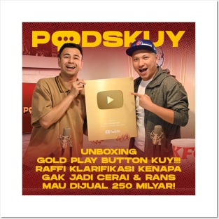 PODSKUY UNBOXING GOLD PLAY BUTTON Posters and Art
